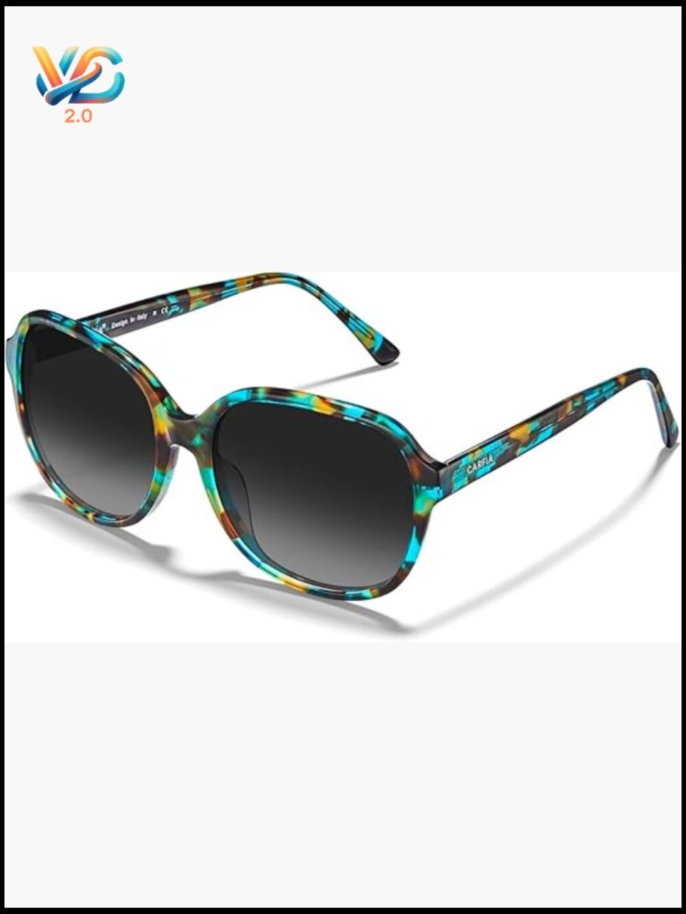 Oversized Acetate Square Polarized Sunglasses Retro Trendy UV Protection Big